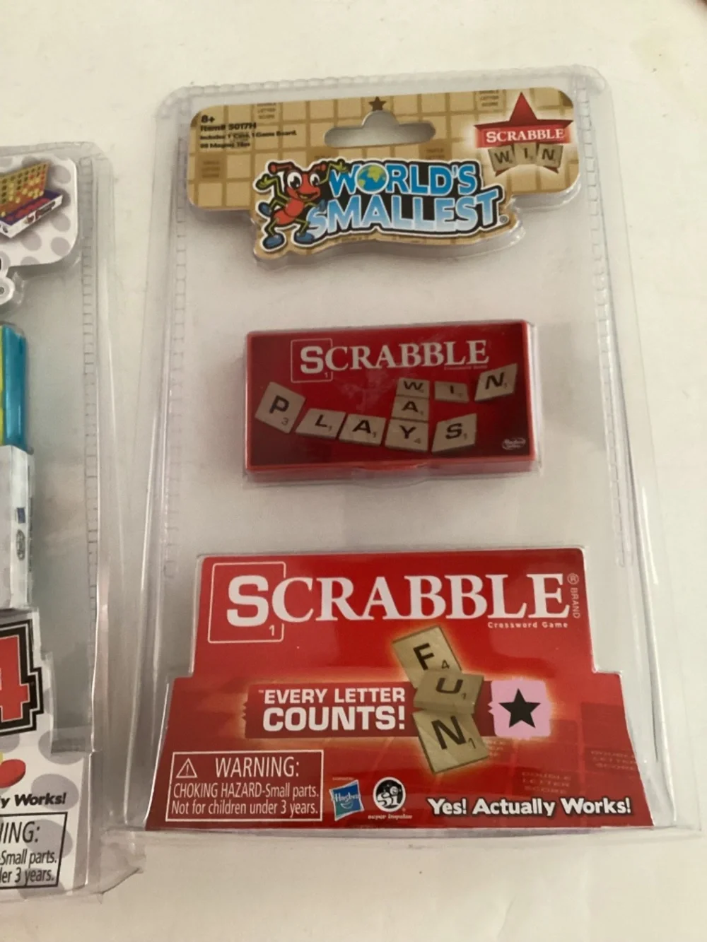Set of 2 Worlds Smallest Classic Games: Scrabble & Connect Four